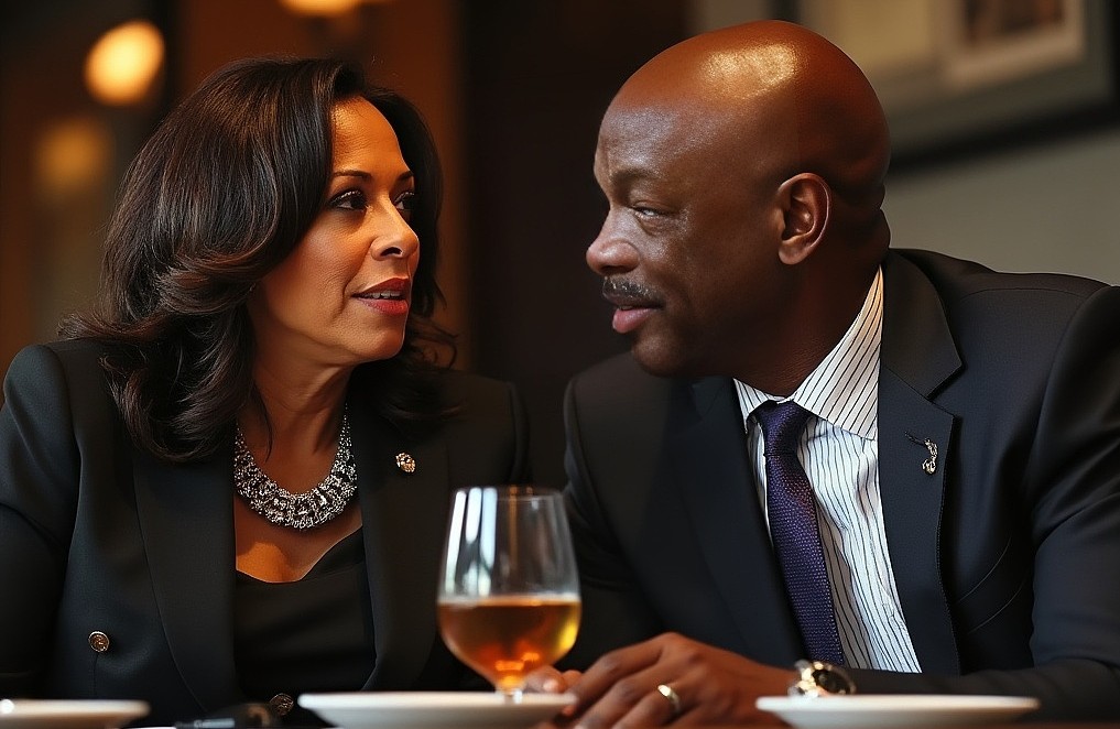 Kamala Harris Willie Brown drinking wine